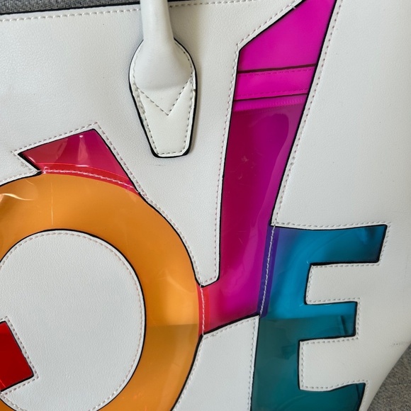 NEW Bianca Nygard Satchel tote bag / purse multicolor LOVE - Picture 4 of 9